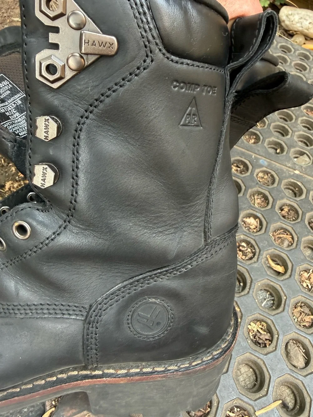 $140 HAWX Men's 8 inch Logger Composite Safety Toe Work Boots 9.5 D